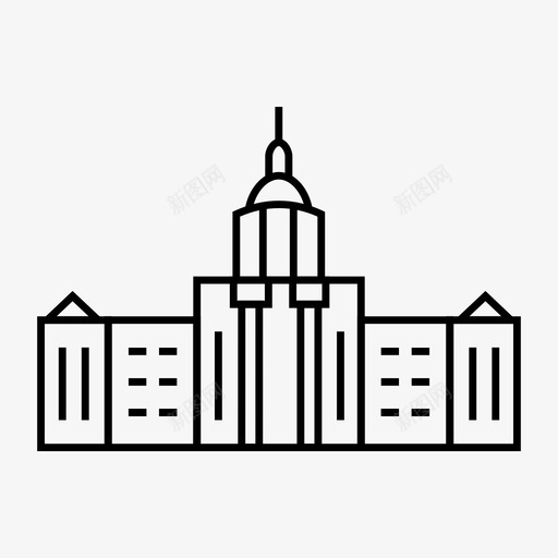 阿肯色州建筑地标图标svg_新图网 https://ixintu.com 地标 建筑 旅游 纪念碑 阿肯色州 首都世界地标线