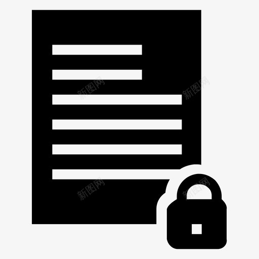 文档数据锁图标svg_新图网 https://ixintu.com 工作表 报告 数据 文档 文档字形 纸张 锁