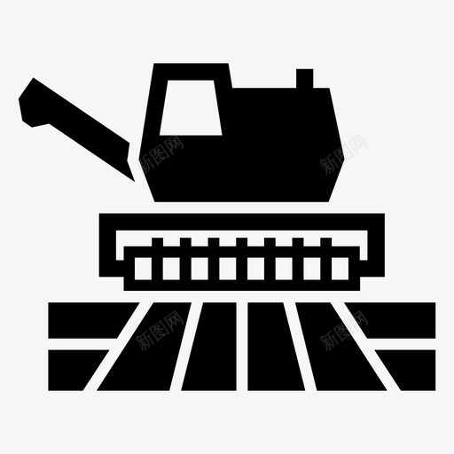 谷物收割机作物收割图标svg_新图网 https://ixintu.com 作物 农业 收割 谷物收割机