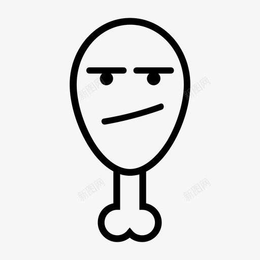打翻鸡腿无聊表情符号图标svg_新图网 https://ixintu.com 打翻鸡腿 无聊 表情符号