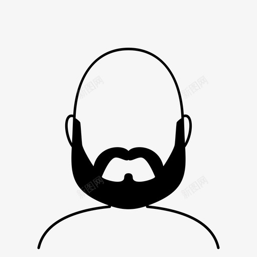 男人发型胡子发型图标svg_新图网 https://ixintu.com 发型 男人发型 胡子