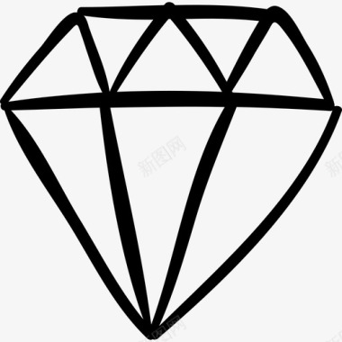 钻石时尚手绘婚礼图标图标
