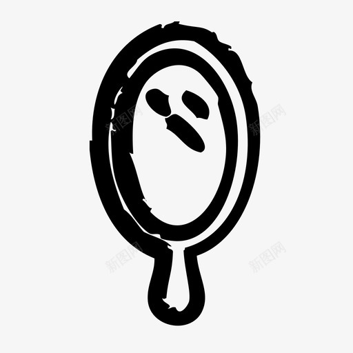 镜子理发师发型师图标svg_新图网 https://ixintu.com 发型师 理发师 草图 造型 镜子