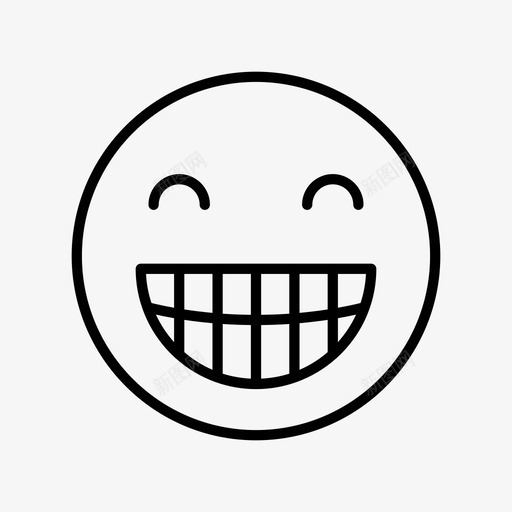 笑脸表情开心图标svg_新图网 https://ixintu.com 大笑 开心 微笑 笑脸 表情