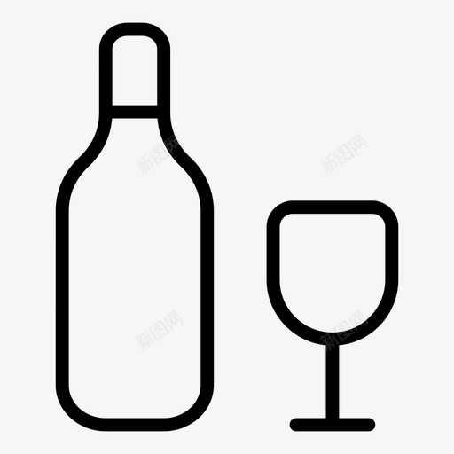 酒酒吧瓶子图标svg_新图网 https://ixintu.com 瓶子 酒 酒吧 酒杯 食物烹饪