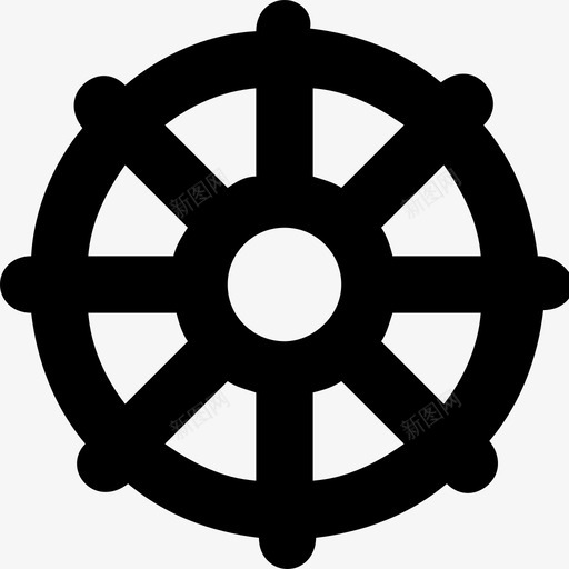 法轮佛法方向盘图标svg_新图网 https://ixintu.com 佛法 方向盘 法轮 符号平滑线图标