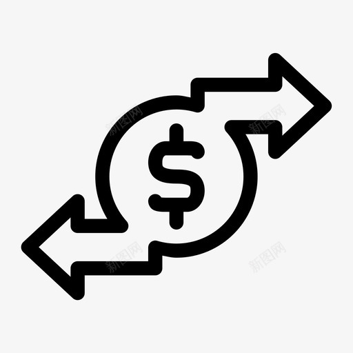 汇款会计银行图标svg_新图网 https://ixintu.com 会计 汇款 美元 银行
