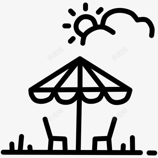 在公园里聊天椅子夏天图标svg_新图网 https://ixintu.com 在公园里聊天 夏天 夏日涂鸦 椅子 雨伞