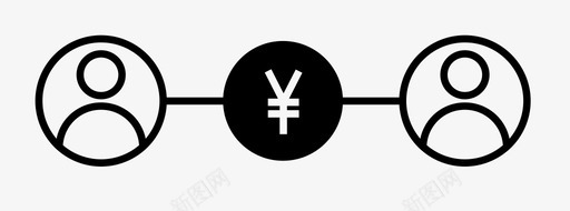 金钱连接现金互联网图标svg_新图网 https://ixintu.com 互联网 信号 无线 日元 现金 金钱连接