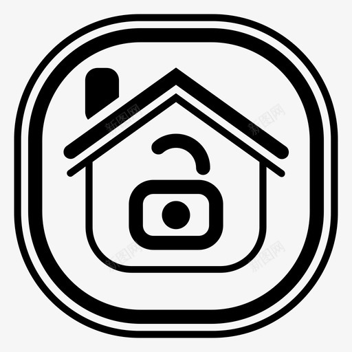 不安全的家房子财产图标svg_新图网 https://ixintu.com 不安全的家 住所 房子 无保护 财产