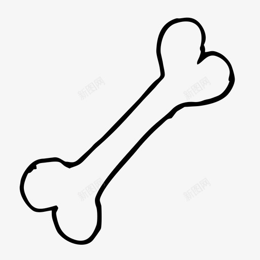 骨头手绘素描图标svg_新图网 https://ixintu.com 手绘 素描 骨头