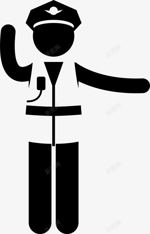 警察交通指挥命令图标svg_新图网 https://ixintu.com 交警 停车 命令 哨声 指挥 警察交通 道路