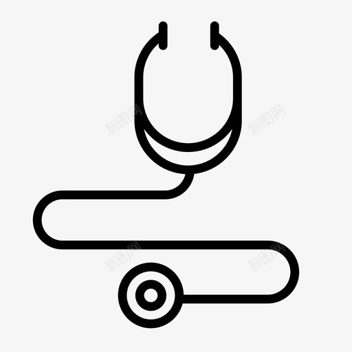 听诊器检查医生图标svg_新图网 https://ixintu.com 健康健身 医生 听诊器 检查