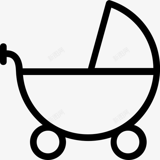 婴儿车医疗和健康平滑线图标svg_新图网 https://ixintu.com 医疗和健康平滑线图标 婴儿车