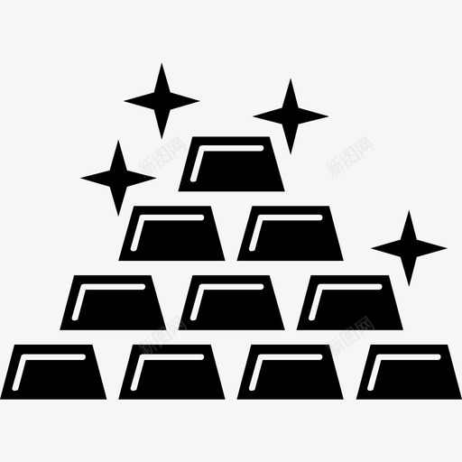 金融金条金砖图标svg_新图网 https://ixintu.com 金堆 金条 金砖 金融 金锭 银行业和金融业坚实的图标 黄金储备