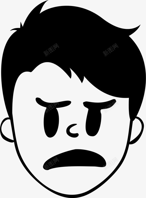 不安生气孩子图标svg_新图网 https://ixintu.com 不安 孩子 悲伤 生气 表情