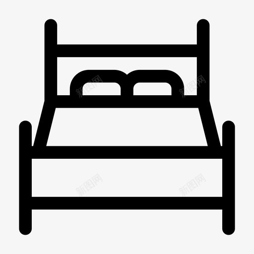 床卧室双人床图标svg_新图网 https://ixintu.com 卧室 双人床 家具 床 纯线条