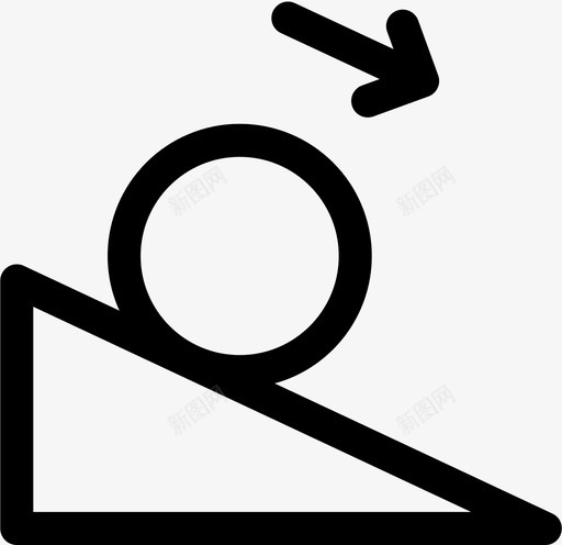 下坡球圆圈图标svg_新图网 https://ixintu.com 下坡 圆圈 滚动 球 箭头和方块 运动 重力