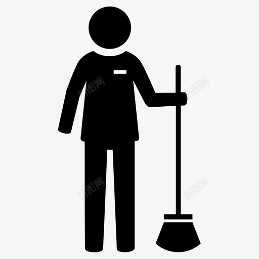 清洁工扫帚女佣图标svg_新图网 https://ixintu.com 女佣 扫帚 清洁工