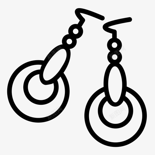 耳环配件珠宝图标svg_新图网 https://ixintu.com 游戏图标 珠宝 耳环 配件