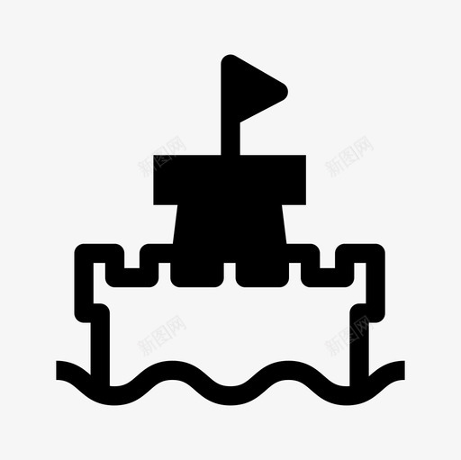 沙堡海滩假日图标svg_新图网 https://ixintu.com 假日 假期 暑假填充图标集 沙堡 海滩