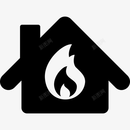 火灾保险烧伤房屋图标svg_新图网 https://ixintu.com 不动产 房屋 火灾保险 烧伤 财产