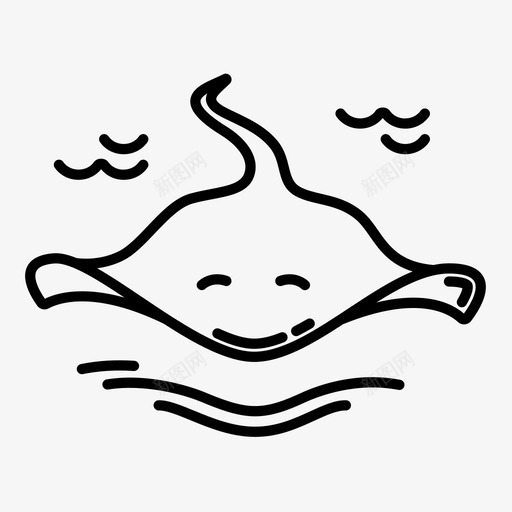 黄貂鱼海洋图标svg_新图网 https://ixintu.com 海洋 黄貂鱼