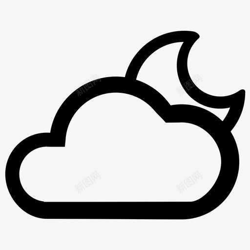 多云(夜间)svg_新图网 https://ixintu.com 多云(夜间)