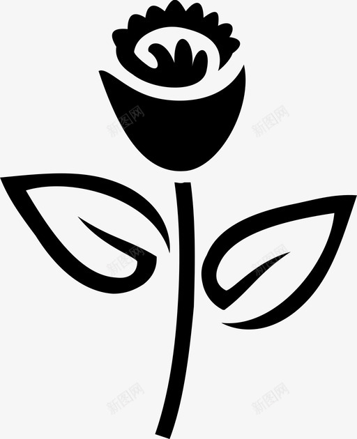 花自然玫瑰图标svg_新图网 https://ixintu.com 玫瑰 自然 花