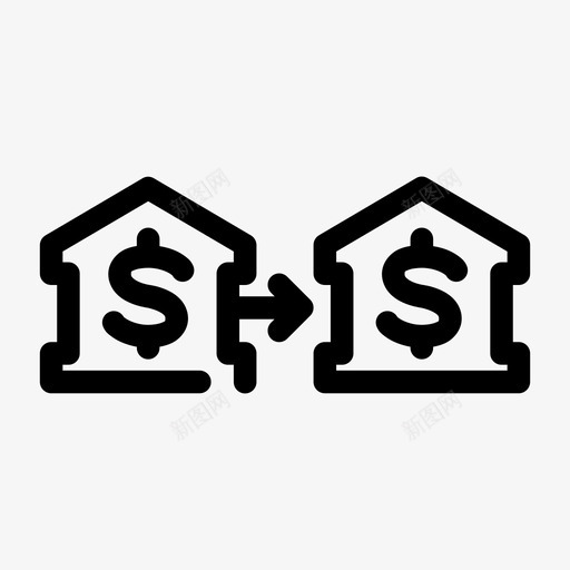 银行交易清算交换图标svg_新图网 https://ixintu.com 交换 清算 环保媒介 网络 银行交易