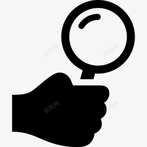 手举放大镜手势手举起来图标svg_新图网 https://ixintu.com 手举放大镜 手举起来 手势