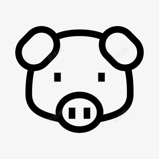 猪动物农场图标svg_新图网 https://ixintu.com 农场 农场轮廓图标集 动物 火腿 猪 猪肉