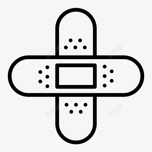 绷带援助健康图标svg_新图网 https://ixintu.com 伤口 健康 援助 绷带 膏药 药物