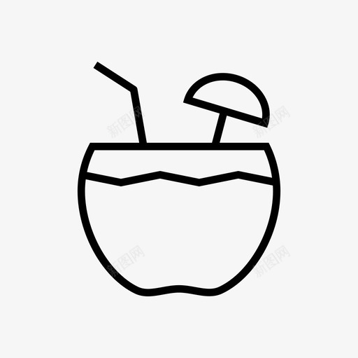 热带饮料鸡尾酒夏季图标svg_新图网 https://ixintu.com 假期 夏季 夏季假期轻线图标集 热带饮料 鸡尾酒
