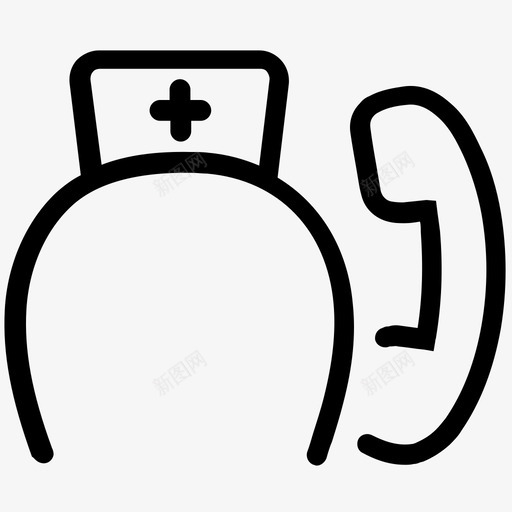 医疗呼叫帮助电话图标svg_新图网 https://ixintu.com 医疗保健3号线 医疗呼叫 帮助 接待员 电话