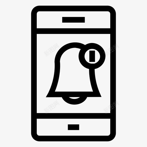 手机iphone通知图标svg_新图网 https://ixintu.com iphone 手机 手机功能线 智能手机 通知