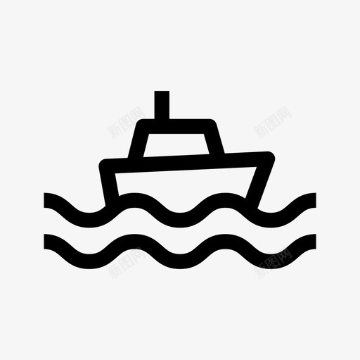 船舶航行海上旅游图标svg_新图网 https://ixintu.com 旅游 暑假大纲图标集 海上 船舶航行