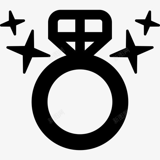 钻石结婚戒指时尚图标svg_新图网 https://ixintu.com 时尚 钻石结婚戒指