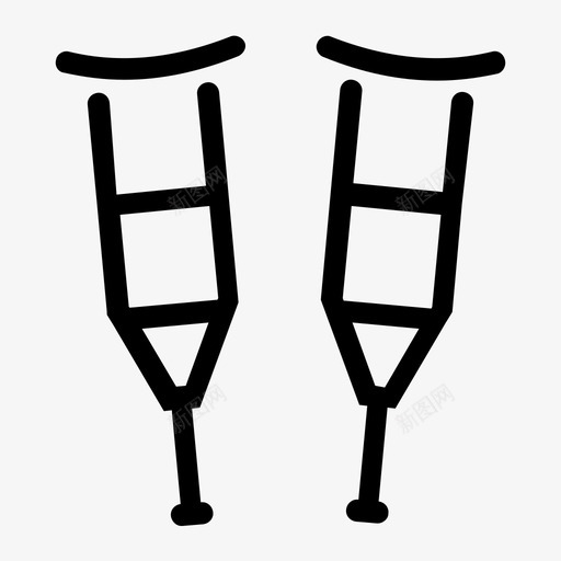 拐杖残疾人医疗设备图标svg_新图网 https://ixintu.com 医疗保健1号线 医疗设备 拐杖 残疾人