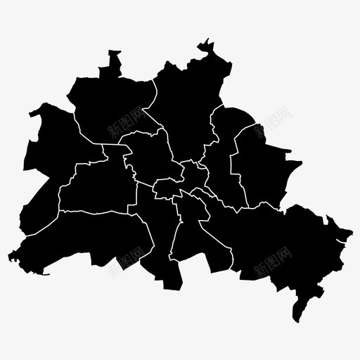 柏林市区图标svg_新图网 https://ixintu.com 区 地图 城市 市 德国 柏林