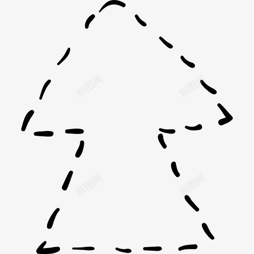 带虚线的上箭头手绘箭头黑色图标svg_新图网 https://ixintu.com 带虚线的上箭头 手绘箭头 黑色