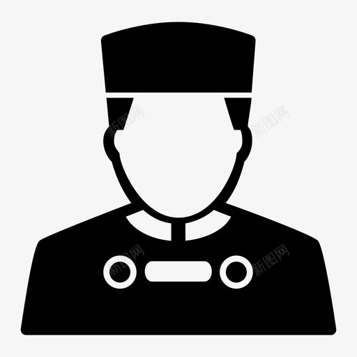 行李员化身厨师图标svg_新图网 https://ixintu.com peoplesolid 化身 厨师 行李员 酒店员工