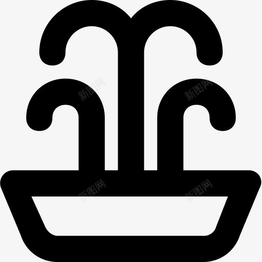 喷泉城市景观装饰图标svg_新图网 https://ixintu.com 喷泉 城市景观 旅游和地方平滑线图标 水 瀑布 装饰
