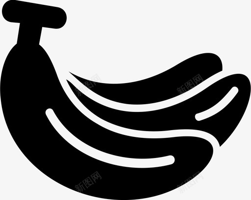 香蕉食物水果图标svg_新图网 https://ixintu.com 水果 食物 香蕉