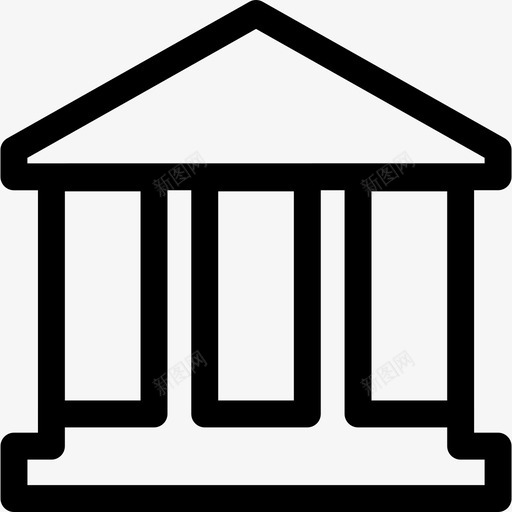 寺庙正面纪念碑景点建筑轮廓图标svg_新图网 https://ixintu.com 寺庙正面 景点建筑轮廓 纪念碑
