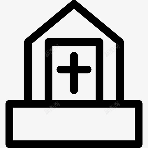 教堂纪念碑景点建筑轮廓图标svg_新图网 https://ixintu.com 教堂 景点建筑轮廓 纪念碑