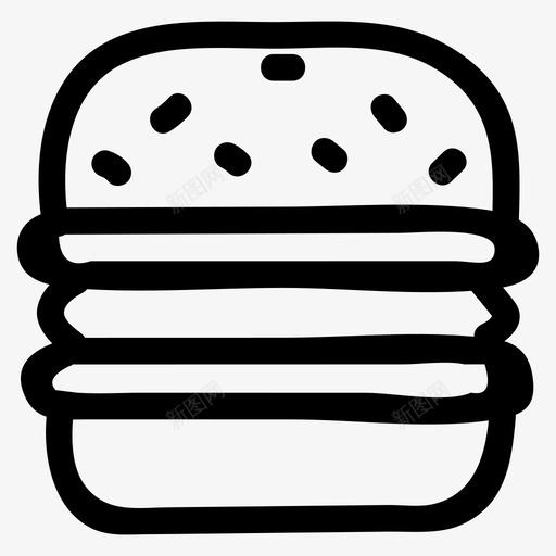 食品汉堡熟的图标svg_新图网 https://ixintu.com 汉堡 熟的 酒店餐厅手绘 食品 食用 餐厅