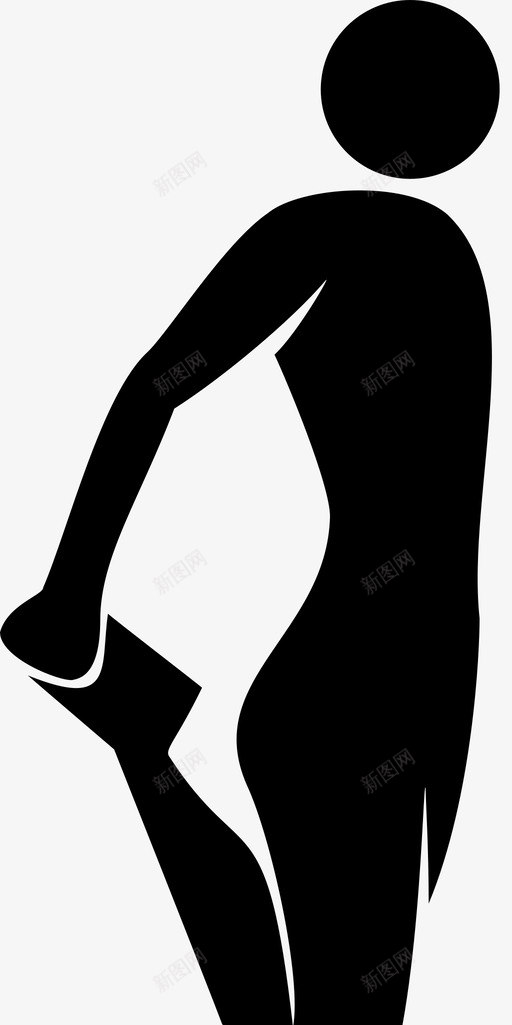 伸展腿运动健身图标svg_新图网 https://ixintu.com 伸展腿 健身 健身练习实心 手臂和腿部伸展运动瑜伽 美腿 股四头肌 运动