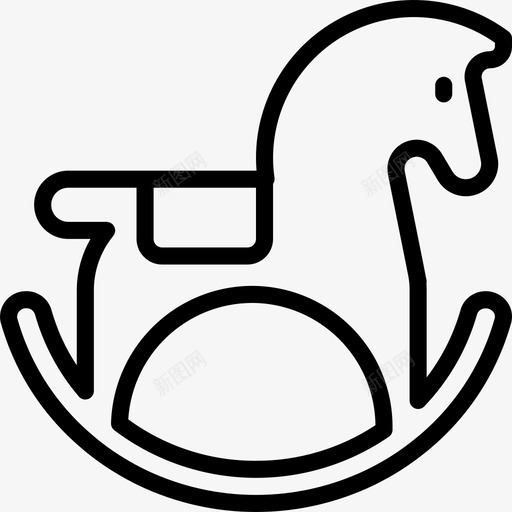 摇摆马儿童玩具图标svg_新图网 https://ixintu.com 儿童 摇摆马 玩具 玩具大纲
