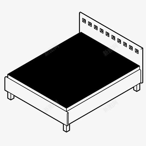 卧室床休息图标svg_新图网 https://ixintu.com 休息 卧室 床